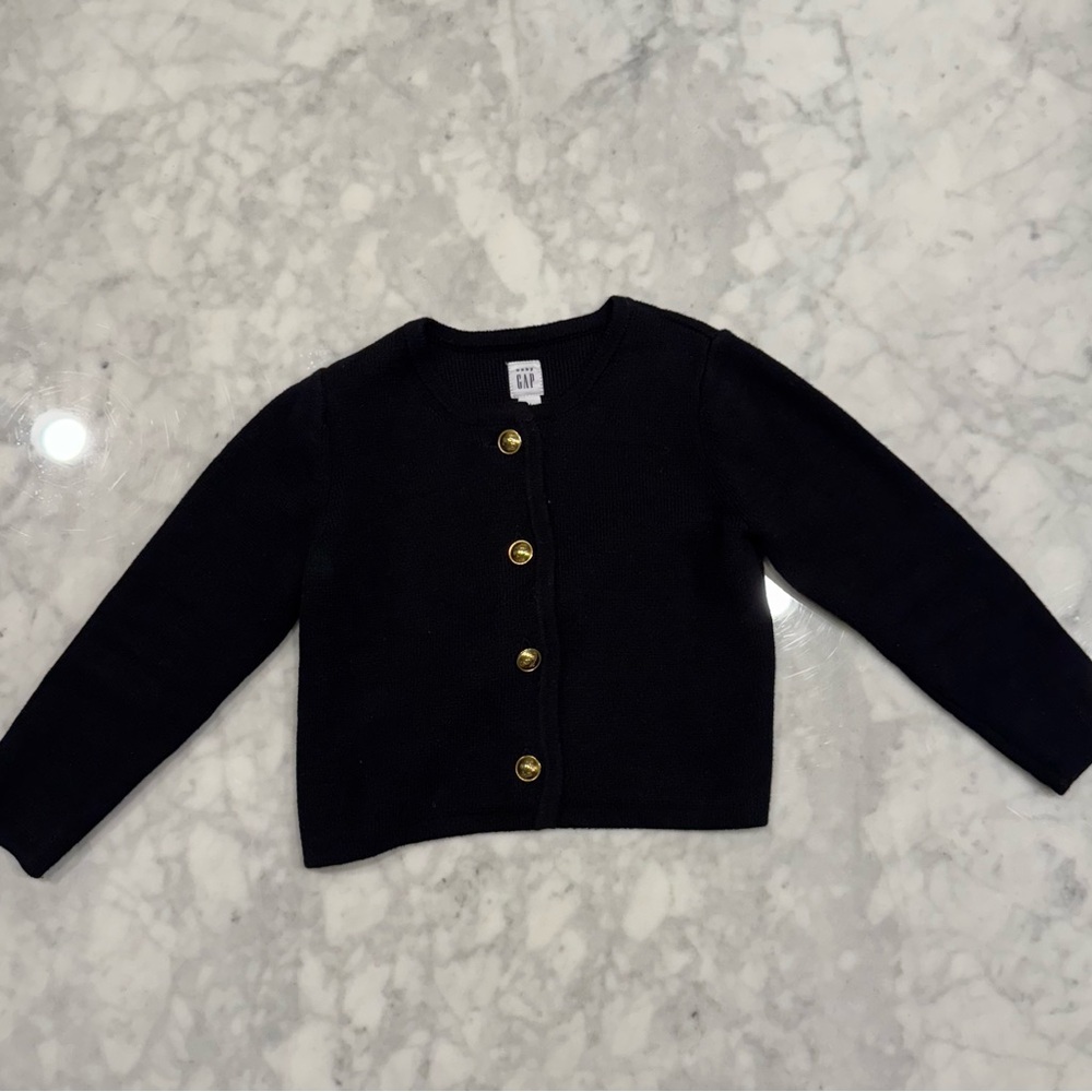 Baby Gap Girls Black Button-Front Cardigan Sweater | Size 4T